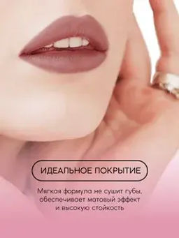 FFleur L480 Стойкая жидкая матовая помада Long Lasting 8H тон 02 Dusty rose