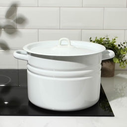 Цена за 2 шт. Кастрюля эмалированная, 8 л, d=25.5 см, с крышкой, без деколи, белая