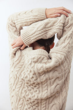 Jersey en punto trenzado de mezcla de lana - H&m фото 4