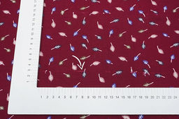 Теплый хлопок Листочки на бордовом, СОРТ2, ш.1.47м, хлопок-100%, 150гр/м.кв - Купава фото 6