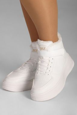 Кроссовки зимние высокие белые