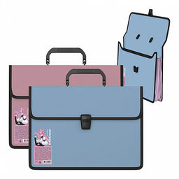 Цена за 1 шт. Портфель пластиковый ErichKrause Soft Manga, с 2 отделениями, с текстильной вставкой, A4, ассорти (в пакете по 1 шт.)
