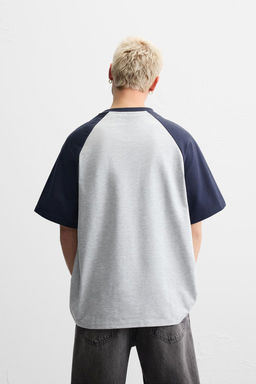 T-SHIRT WITH CONTRAST SLEEVES - Zara фото 3