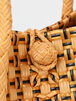 Сумка плетёная, 40×20×55 см, пластик, бежевая