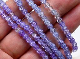 Браслет из сахарного кварца шарик 4мм цв.лавандовый, 17см