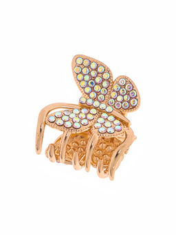 Цена за 6 шт. Крабик для волос «Одри», бабочка стиль, 2.5 см, золото