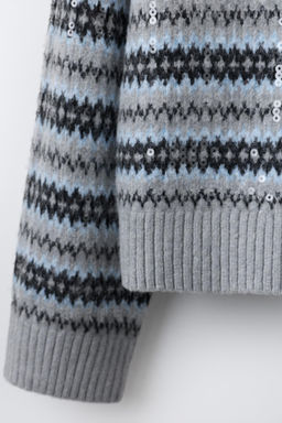 JACQUARD SEQUIN KNIT JUMPER - Zara фото 4