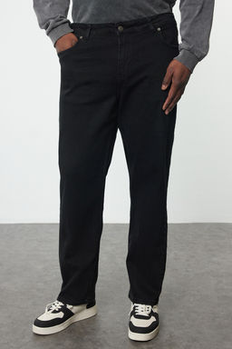 Erkek Siyah Regular Fit Buyuk Beden Denim Kot Jeans TMNAW25CJ00000