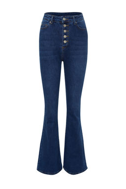 TRENDYOLMILLA Siyah Onden Dugmeli Yuksek Bel Flare Jeans TWOSS20JE0111  фото 9