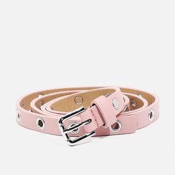 Ремень женский, ширина 1,5 см, пряжка металл, цвет розовый