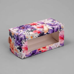 Цена за 5 шт. Коробка для макарун, кондитерская упаковка «Цветы», 12 х 5.5 х 5.5 см