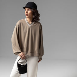 Свитшот с акцентными швами Успех в руках (бежевый) - Charutti фото 10