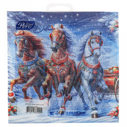 Салфетки бумажные 33х33см "GrandPero Deluxe", 3-х слойные, 20 штук в упаковке, "Зимняя тройка", "Символ 2026 года" (Россия)