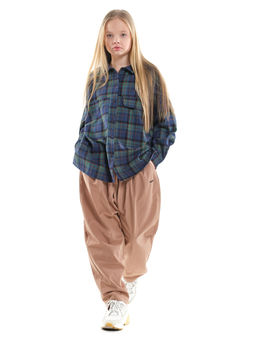 Брюки бананы свободные хлопок UD 7965 св.коричневый - Mini maxi фото 13
