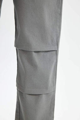 Габардиновые брюки-джоггеры для мальчиков со шнуровкой на талии и эластичными карманами на штанинах - Defacto фото 7