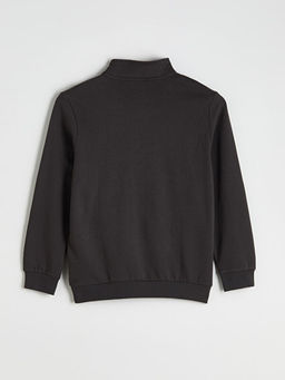 Dik Yaka Uzun Kollu Erkek Kal?n Sweatshirt