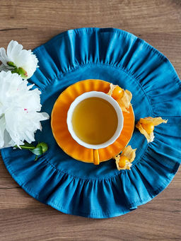 Набор салфеток «Этель», 36×36 см - 2 шт., тёмно-бирюзовый, лён 48%, хлопок 52%, 206 г/м²