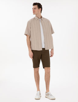 Рубашка Pierre Cardin Oversize лен хаки