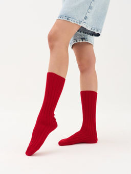 Носки из смесовой шерсти "Брусника"