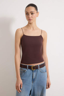 Kahverengi-Tas Ask?l? Regular Boy Vucuda Oturan Esnek 2li Paket Orme Atlet TWOSS24AL00048