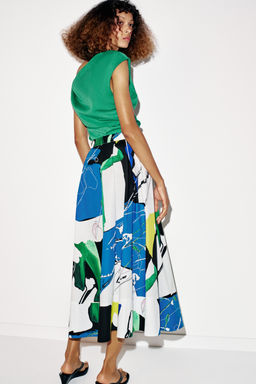 FALDA MIDI ESTAMPADA PLIEGUES / Multicolor - Zara фото 5