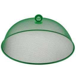 Крышка-сетка для защиты от насекомых металлическая, окрашенная д35см h12,5см, пластмассовая ручка, цвета в ассортименте: синий; зеленый; красный (Китай) - Домашняя мода фото 2