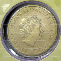 Монета 1 доллар 2021 года Тувалу  Великолепный пёстрый голубь (в конверте с маркой)