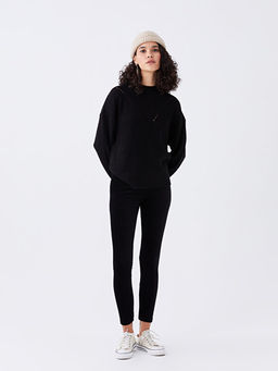 Beli Lastikli D?z Kadife Kad?n Tayt