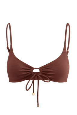 Kahverengi Bralette Kapl? Cut Out Detayl? LYCRA® XTRA LIFE Bikini Ustu TBESS26BU00019