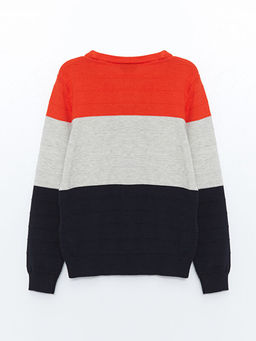 Bisiklet Yaka Dokulu Erkek ?ocuk Triko Kazak