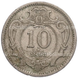 Монета 10 геллеров 1893 года Австрия
