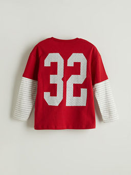 Bisiklet Yaka Yaz? Bask?l? Erkek ?ocuk Ti??rt