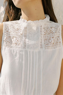 EMBROIDERED LADDER STITCH TOP - Zara фото 3