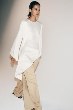 TOP ASIM?TRICO SATINADO ZW COLLECTION / Blanco roto - Zara фото 10