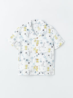 K?sa Kollu Bask?l? Erkek Bebek G?mlek