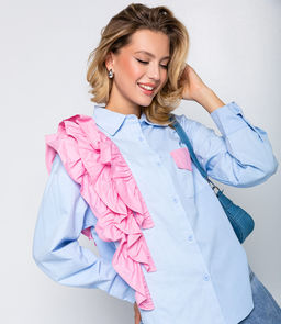 Рубашка #КТ2666, голубой - Dommod фото 5