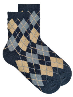 Носки р.37-44 Ромбики с Ворсом Синие - Krumpy фото 3