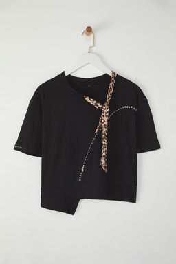 K?rm?z? Kal?n Pamuklu Kiraz Bask?l? Boyundan Baglamal? Detayl? Orme T-Shirt TEDSS24TS00001 - Trendyolmilla фото 3