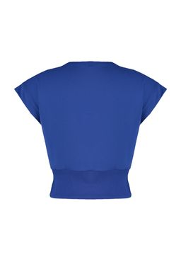Trendyolmilla Ekru Fitted/Vucuda Oturan Bisiklet Yaka Dusuk Kol Ince Orme Bluz TWOSS22BZ0798  фото 8