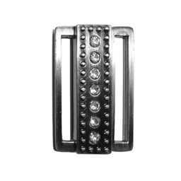 Пряжка со стразами GB 1116 замок Micron 10 шт СК/Распродажа №14 шлифованный черный никель (прозрачный)