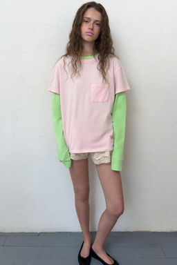 CAMISETA OVERSIZE BOLSILLO / Rosa - Zara фото 5
