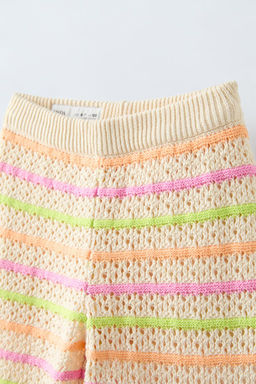 STRIPED CROCHET KNIT TROUSERS - Zara фото 3