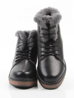 04-5606-2 BLACK Ботинки зимние женские (натуральная кожа, 100% шерсть)