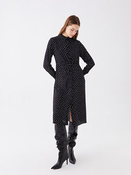 Desenli Uzun Kollu Kad?n G?mlek Elbise