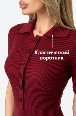 Женское платье-поло в рубчик Happy Fox фото 5