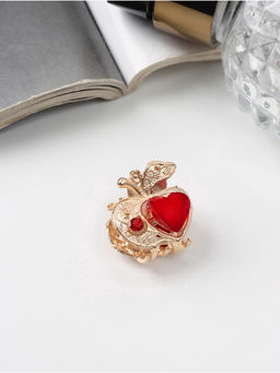 Цена за 12 шт. Крабик для волос «Арфея», яблочко, 2.3 см, золото МИКС