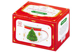 Кружка 250 мл 11*8,5*7 см Новогодняя елка красный узор, бочонок NEW BONE CHINA - Elan gallery фото 9