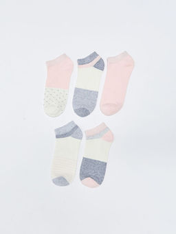 Renk Bloklu Kad?n Patik ?orap 5li