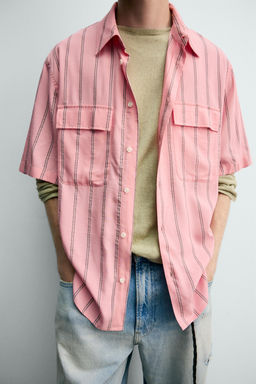 CAMISA FLUIDA RAYAS BOLSILLOS / Rosa - Zara фото 6