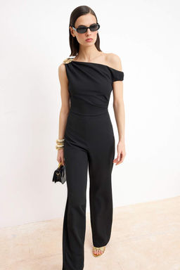 Siyah Kay?k Yaka Dokuma Tulum TPRSS26TU00004 - Trendyolmilla фото 2